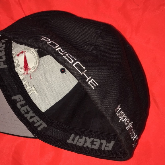 TruSpeed Porsche flexfit baseball style hat L-XL full 6 panel button top cap - Picture 5 of 11